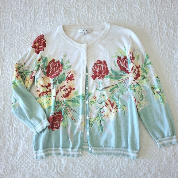 CAbi Sweaters - CAbi Cardigan RARE Retro Roses Small